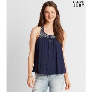 Aeropostale sub brand Cape Juby navy blue tank top